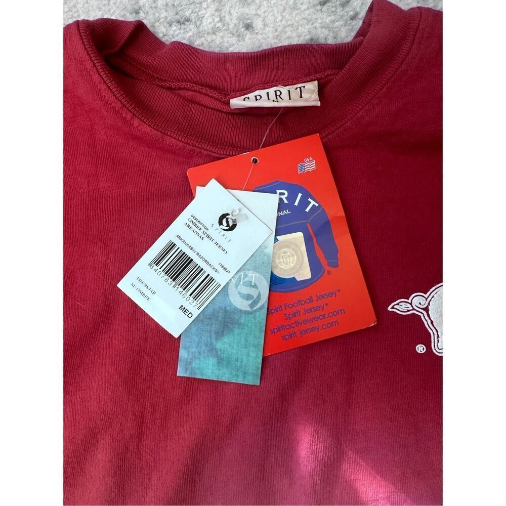 Women's Spirit Jersey Cardinal Arkansas Razorbacks Ombre Long Sleeve Dip-Dyed Si - Picture 4 of 6